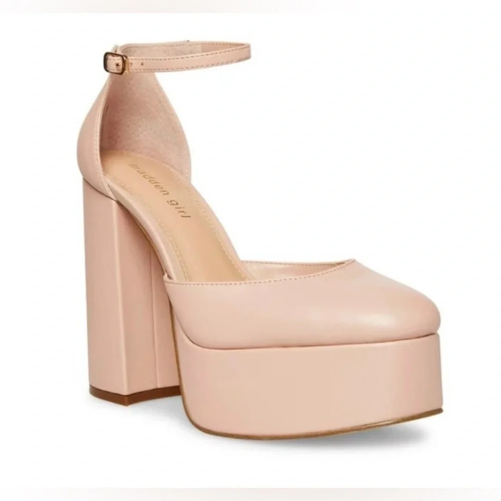 NEW Madden Girl Women’s Dion Platform Pumps Blush Pink Size 8.5M